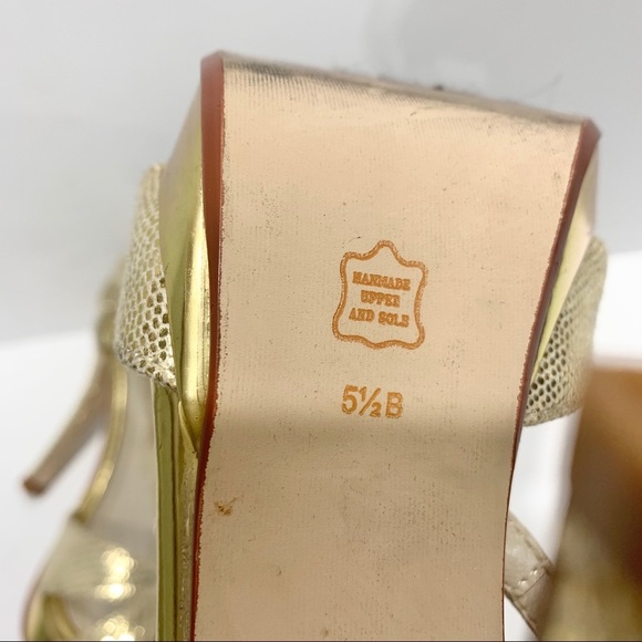 Caparros Gold Reptile Strappy Heeled Sandal - Picture 8 of 9